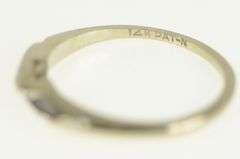 14K White Gold 1950's Vintage Classic Diamond Wedding Ring