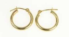 10K Yellow Gold 14.9mm Classic Vintage Simple Round Hoop Earrings
