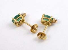Nice Emerald & Diamond Studs