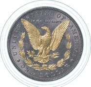 1887 Morgan Silver Dollar Gold Overlay