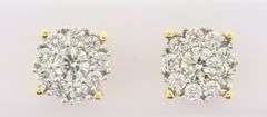 Gorgeous 14k Gold Halo Diamond Studded Earrings