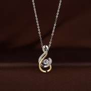 Beautiful two tone Platinum over 925 sterling silver with center stone dancing Pendant