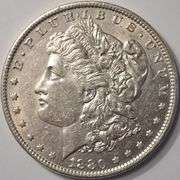 1880-O Morgan Silver Dollar, Circulated.