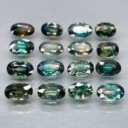 Heated only! 4.48ct blue green Sapphire set