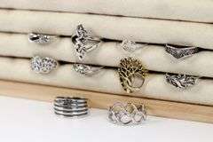Sterling Silver Curated Ring Assortment Various Sizes & Styles (10 Ring Lot)