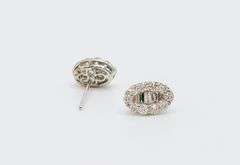 Oval Diamond 18k White Gold Earrings