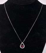 Articulated Ruby And White Sapphire Pendant Necklace In Sterling Silver