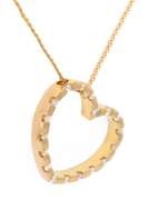 1.20ctw Diamond Open Heart Pendant Necklace in 18K