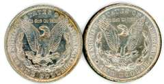 Two Different Morgan Silver Dollars: 1887 & 1889