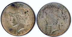 Two Different Peace Silver Dollars: 1922 & 1923