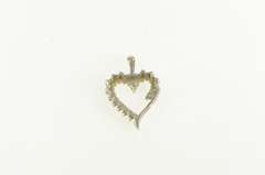 10K Yellow Gold Diamond Heart Love Symbol Classic Vintage Pendant