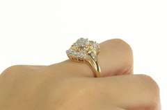 10K Yellow Gold 0.50 Ctw Diamond Encrusted Cluster Statement Ring