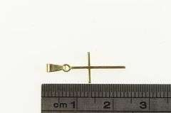 14K Yellow Gold Classic Vintage Cross Christian Faith Charm/Pendant