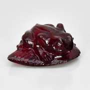Super cute 12.53ct Rhodolite Garnet frog carving