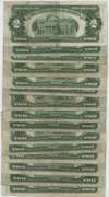 Great lot of 15 Series of 1928 Small Size $2 Red Seal notes