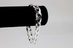 Men's 13mm Solid .925 Sterling Silver Flat Curb Chain Link Italy Necklace