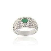 Emerald & CZ Ring