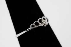 10k White Gold White CZ Solitaire Heart Promise Ring Size 6.75