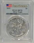 Perfect PCGS MS70 First Strike 2019 $1 Silver Eagle coin