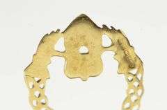 14K Yellow Gold Claddagh Celtic Loyalty Symbol Filigree Charm/Pendant