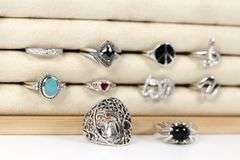 Sterling Silver Curated Ring Assortment Various Sizes & Styles (10 Ring Lot)