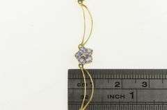 14K Yellow Gold Tanzanite Diamond Flower Heart Chain Necklace
