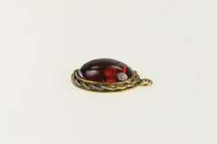 14K Yellow Gold Victorian Garnet Oval Cabochon Charm/Pendant