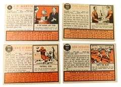 4 Topps 1962 Rookie Baseball Cards