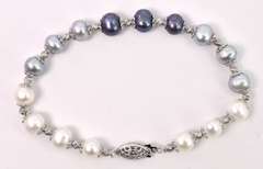 Fresh Water Pearl Bracelet In Sterling Silver