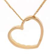 1.20ctw Diamond Open Heart Pendant Necklace in 18K