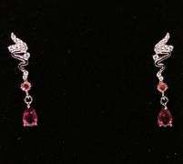 Gorgeous Rhodolite Garnet and Tourmaline earrings