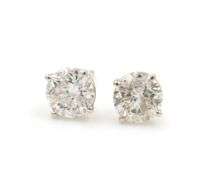 Elegant White Gold 1ctw Diamond Stud Earrings