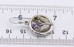 Set of 925 Sterling Silver Flower Pendant on Chain with Matching Dangle Earrings