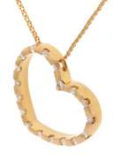 1.20ctw Diamond Open Heart Pendant Necklace in 18K