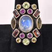 Beautiful Multi-Gem Ring In Sterling Silver