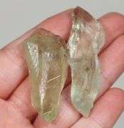 Large 126ct green Amethyst vein pair
