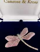 Jackie Kennedy Camrose & Cross Dragonfly Pin, MIB