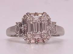 18KT SOLID WHITE GOLD AND DIAMOND RING