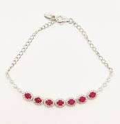 Dazzling 18kt White Gold Diamond and Ruby Bracelet
