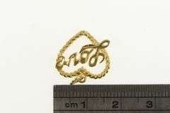 14K Yellow Gold Love Valentine Heart Vintage Romantic Charm/Pendant