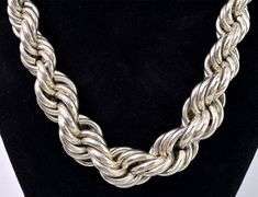 Thick Rope Chain Necklace In Sterling Silver
