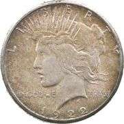 1922 Peace Silver Dollar "Wagon Wheel" Stickered Back Rockton IL