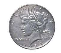 1934 Peace Silver Dollar