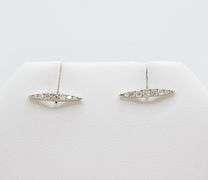Sharp 18k White Gold Diamond Set Earrings