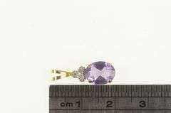 14K Yellow Gold Amethyst Diamond Cluster Accent Vintage Charm/Pendant