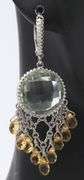 925 Sterling Silver Praisiolite & Citrine Dream Catcher Lever back Earrings