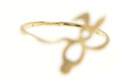 10K Yellow Gold Bunny Rabbit Animal Stylized Statement Ring