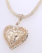 Heart Shaped Pendant on Italian Chain Necklace