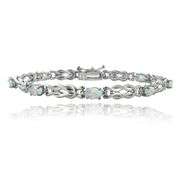 Sterling Silver Created White Opal Bracelet