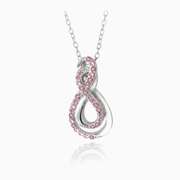 Sterling Silver Created Pink Sapphire Necklace